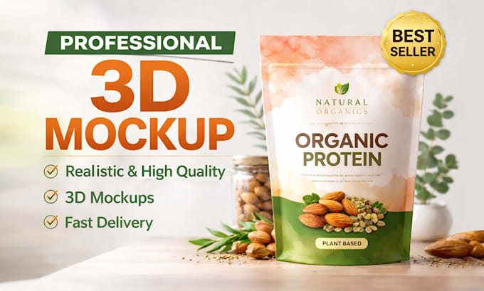 create professional 3d mockup for logo, product, or branding