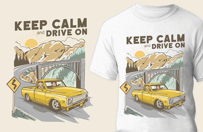 do hand drawn vintage illustration for your t shirt