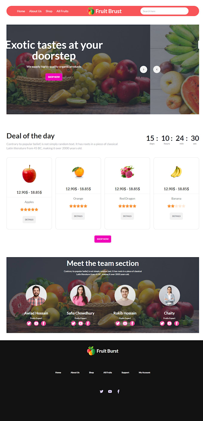 design responsive website using HTML, CSS, tailwind and js