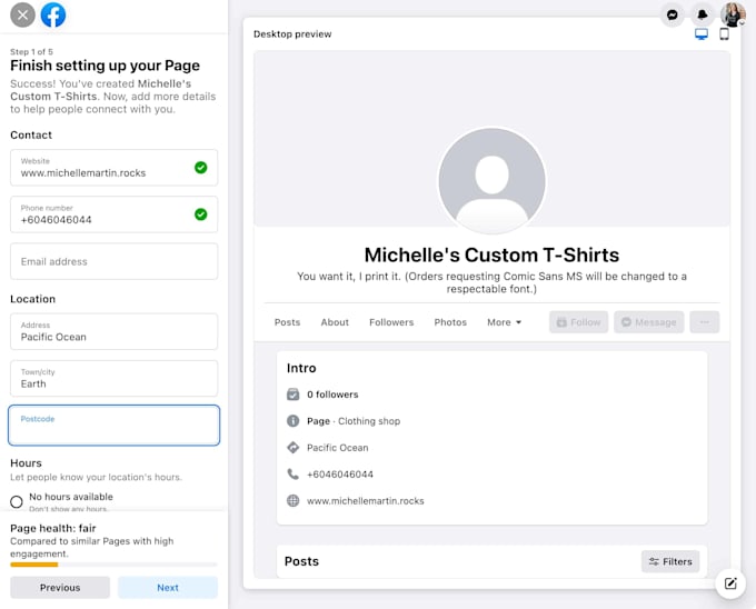 facebook page, optimize, logo, banner and SEO setup