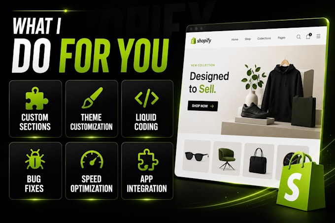 do shopify customization, shopify custom coding, bug fixing, liquid coding