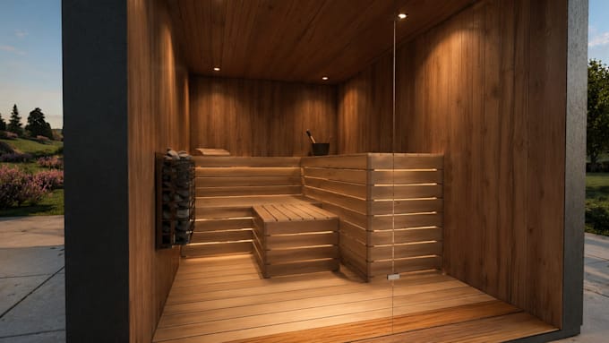 do a sauna design and a layout