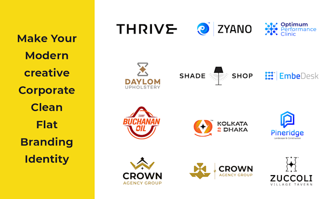 flat logo branding design for you