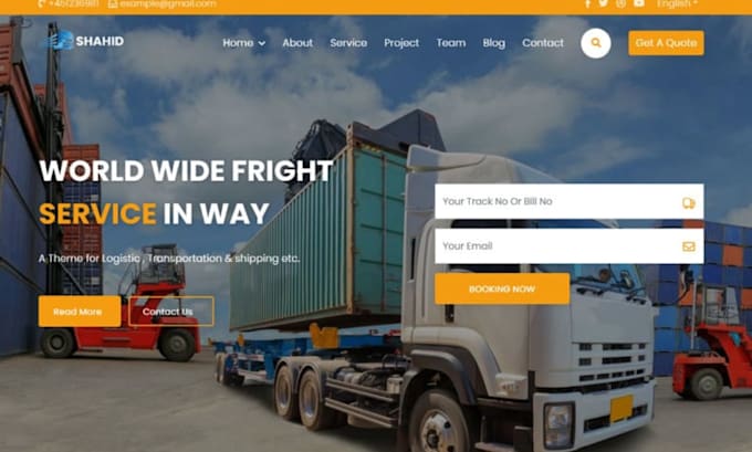 design logistics website shipping freight cargo moving company wordpress website