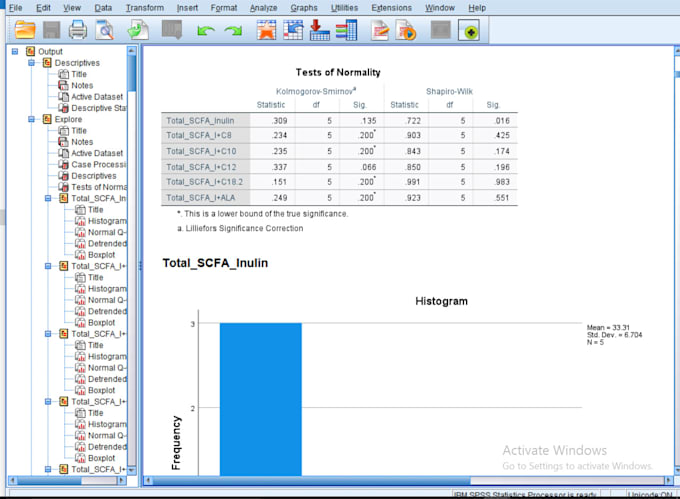 do professional statistical analysis in spss and excel