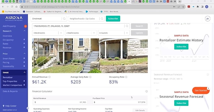find properties for airbnb arbitrage in UK, canada and USA