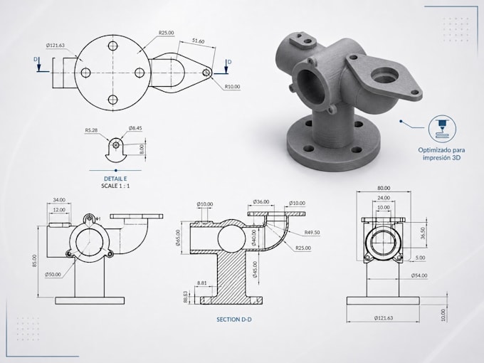tu idea a modelo 3d para imprimir en 3d