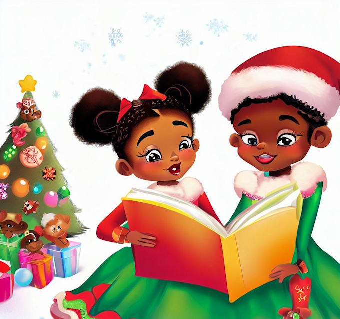 make christmas children book illustration with illustrator