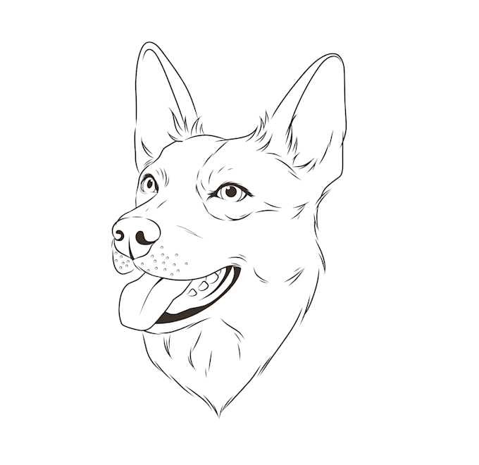 draw awesome line art illustration for your dog, cat, etc in 5 hours