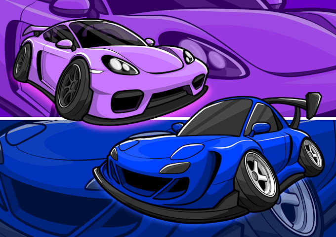 make vector car illustration in cartoon style