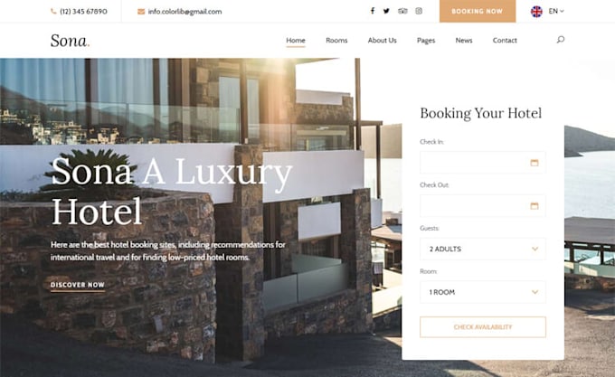 design hotel booking air bnb accommodation rental serviced letting hotel website