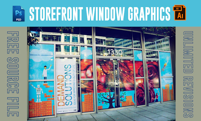 design creative shopfront or storefront window graphics