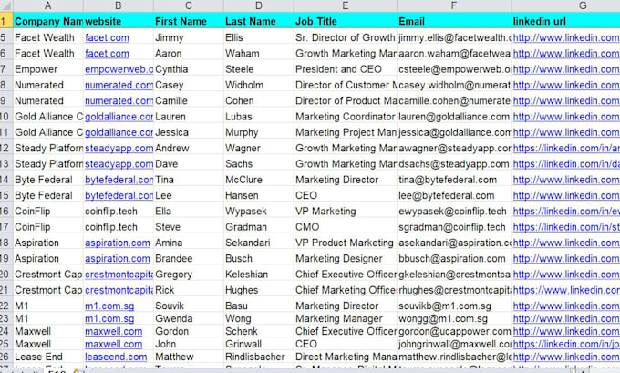 do b2b lead generation and data entry