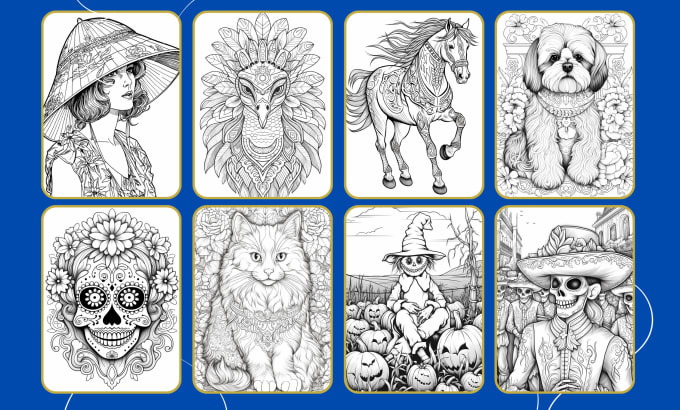 design adult coloring book for KDP ready PDF
