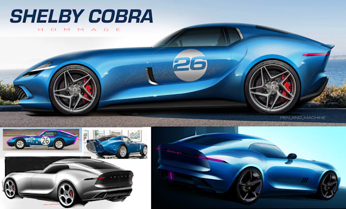 create a car design from sketch to a class 3d surface modelling