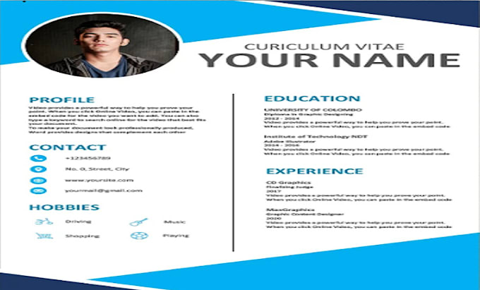 perform professional resume design and CV design