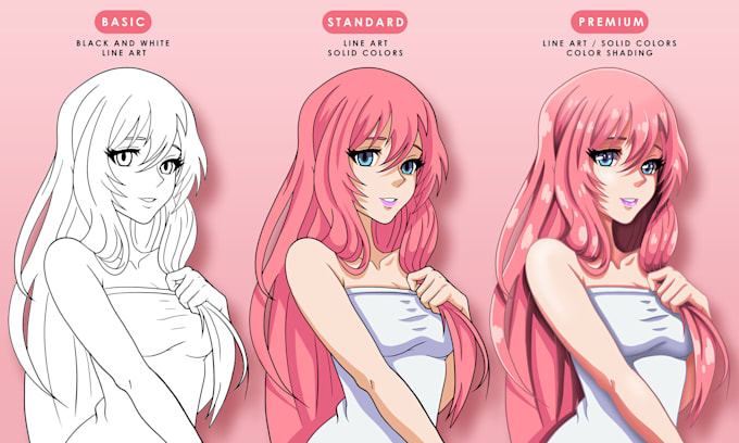 create stunning custom anime or manga art illustration