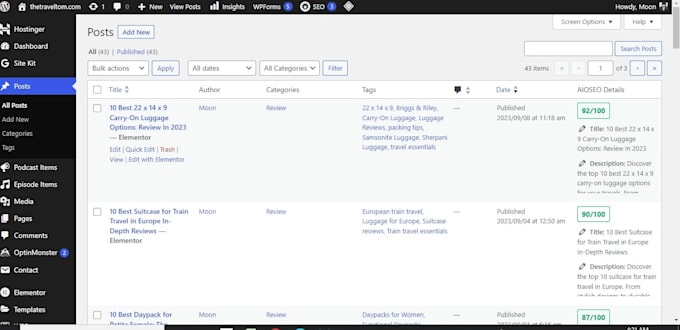 upload, format, and optimize content for wordpress