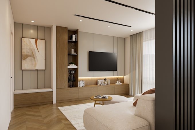 design and render a realistic 3d interior of your space