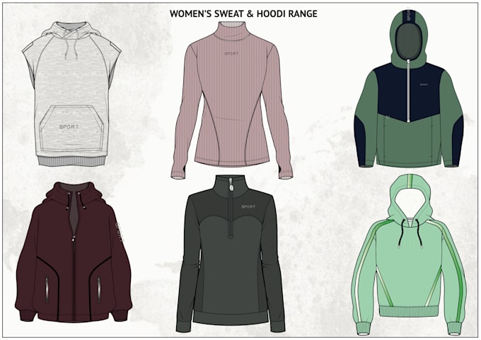 do fashion apparel tech pack technical flat sketch design