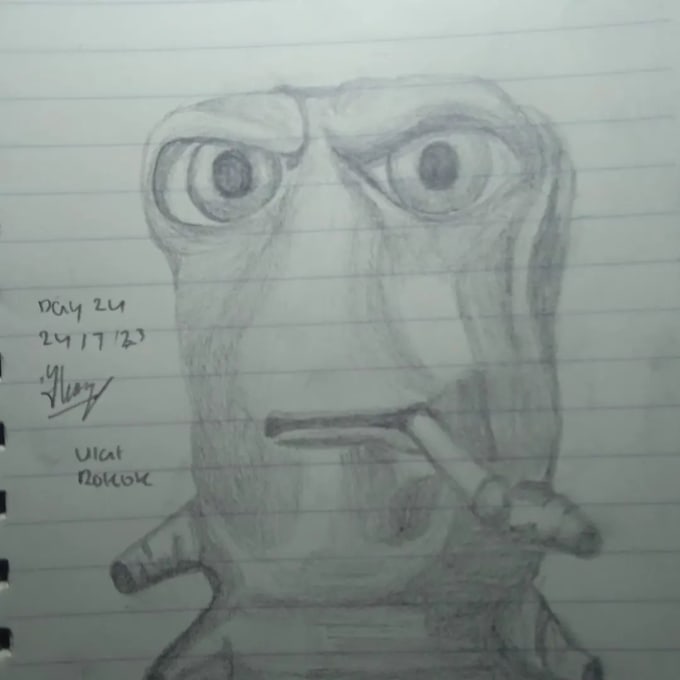 Goofy ahh drawing about 2023 furby (its shittily drawn by the way)