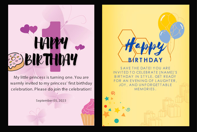 design amazing invitation card for birthday, wedding , party