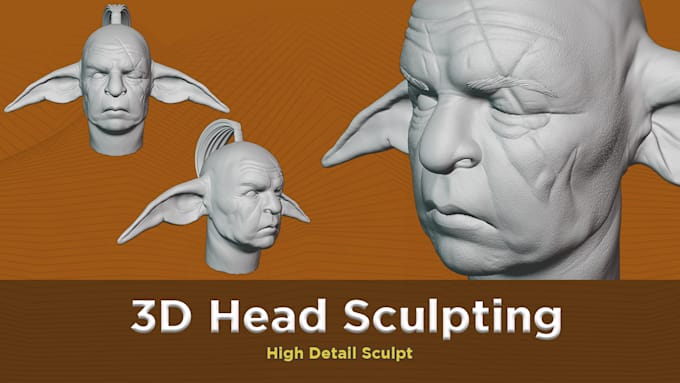 make 3d face, head sculpting for 3d print