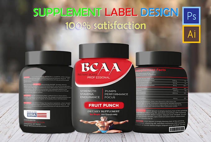 do supplement label design and product label design