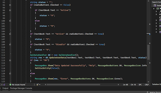 develope windowsform desktop application with database connectivity