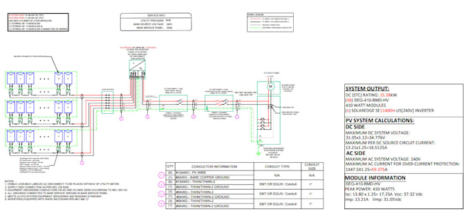 design solar permit plans and solar pv layouts on autocad