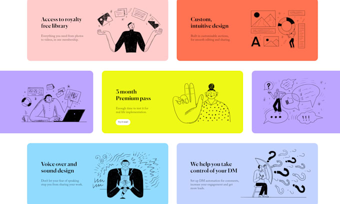 create modern illustrations for brand, app, or website