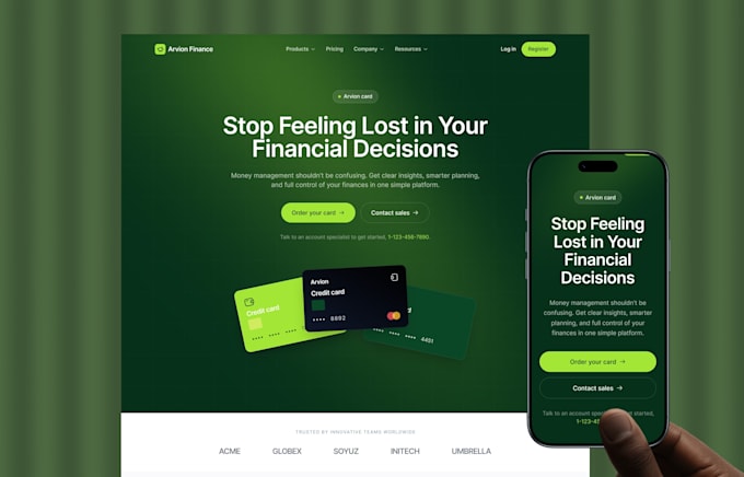 design modern saas and fintech website UI UX in figma