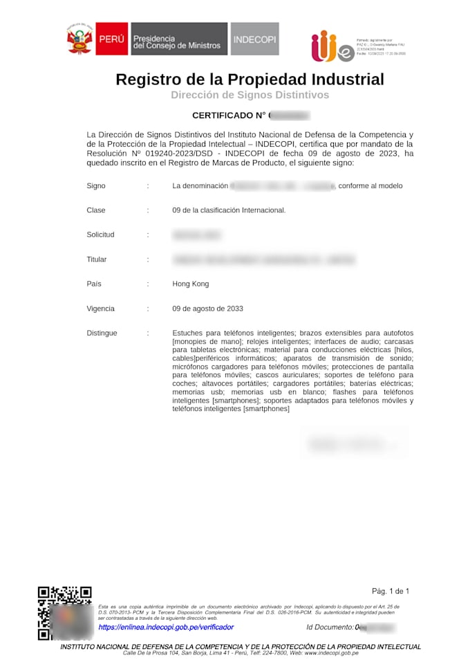 register your trademark at perú indecopi