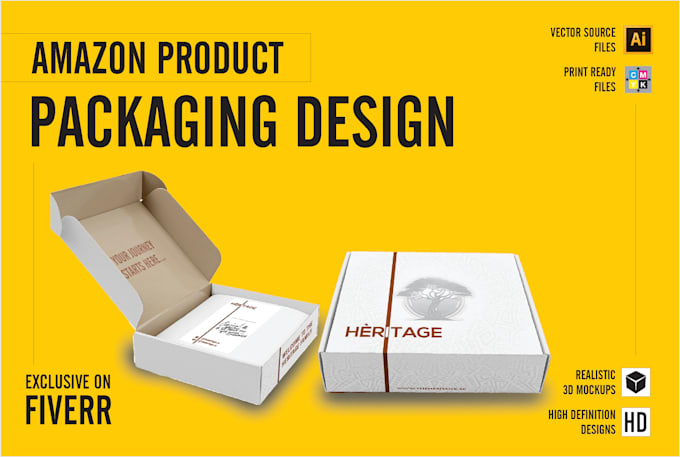 design packaging design, product box design, shipping box and amazon box design
