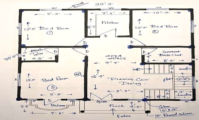 design floor plan house plan and architectural drawings