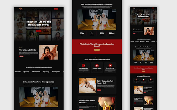 design and build a custom onlyfans management agency website