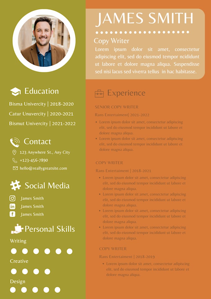 Design professional resume cv cover letter using canva by Naeemkhan6262 ...