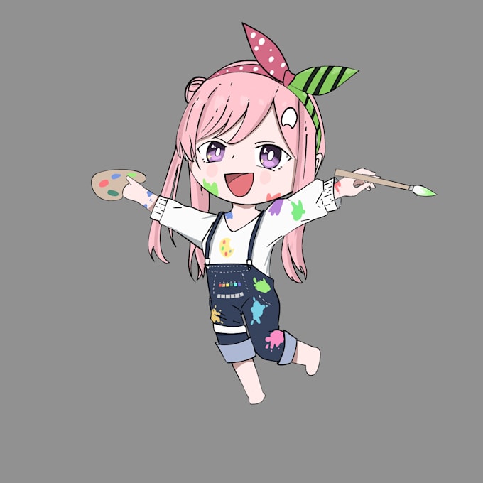 draw full color anime chibi art style