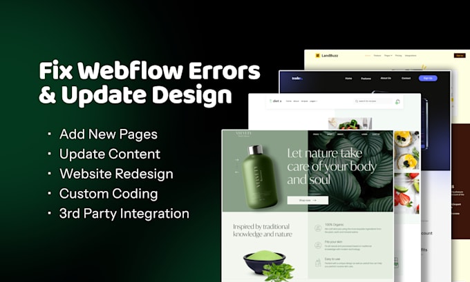fix webflow issues, edit, bug fix, design update