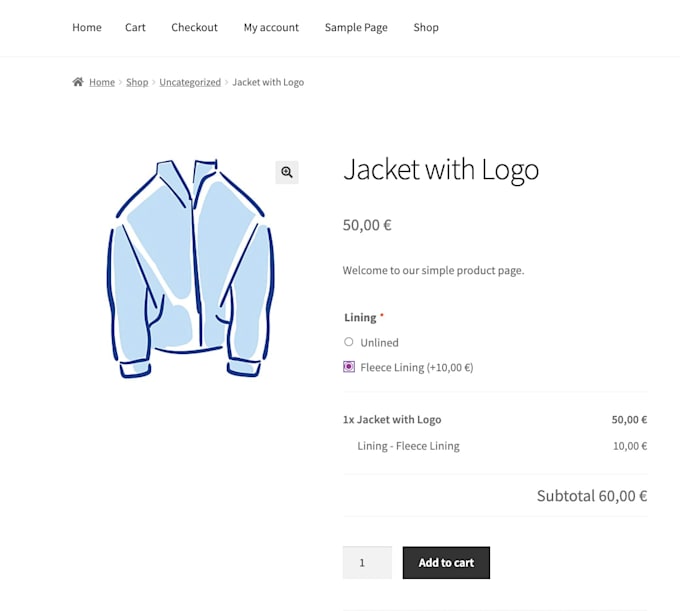 add products to your website, free samples available