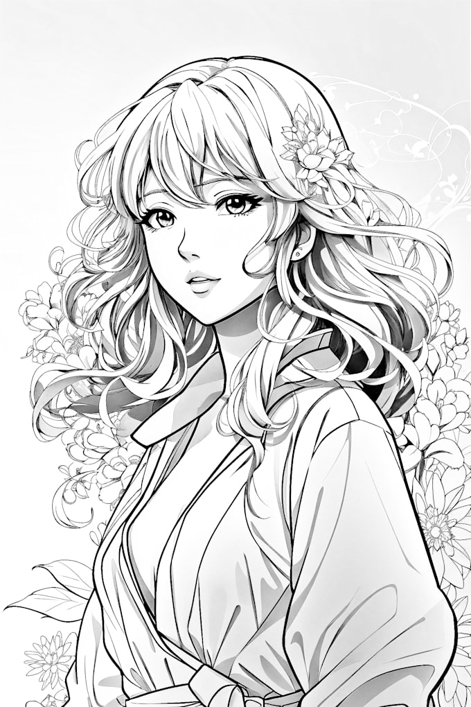 create anime style coloring pages