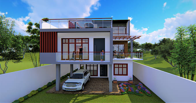 do 3d house designing, modelling and rendering