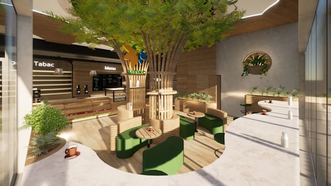 create interior and exterior restaurant,coffee design