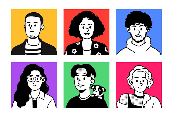 Draw a minimalist cartoon line art avatar for you by Maxsudarto28 | Fiverr