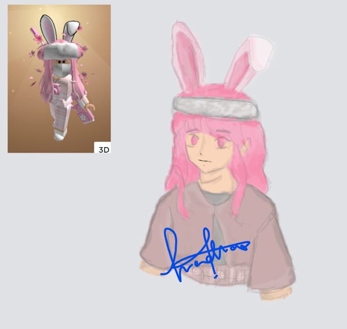 Sketch your roblox character in anime style by Hadianaveed655 Fiverr