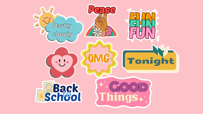 make printable daily retro vintage typography sticker design