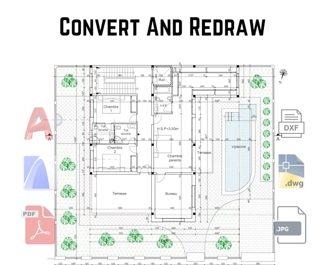 convert pdf, blueprint, sketch, jpg into autocad, dwg