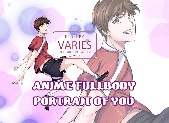 draw your oc as an anime character fullbody portrait