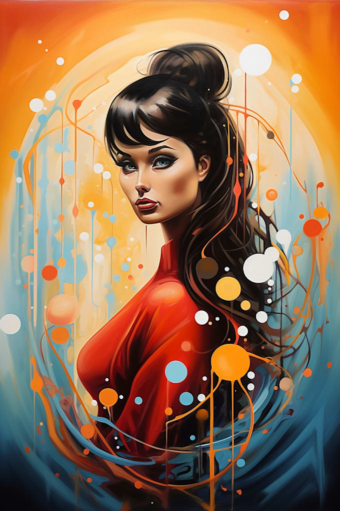 draw a digital abstract art illustration, prints