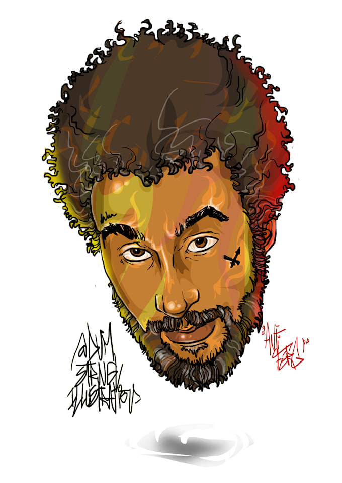 create colored vector face portrait